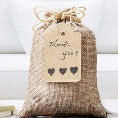 Burlap Gift Wrap Bags